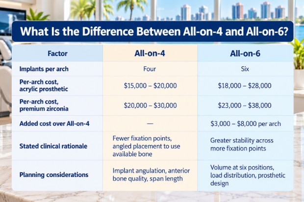 What Is the Difference Between All-on-4 and All-on-6?