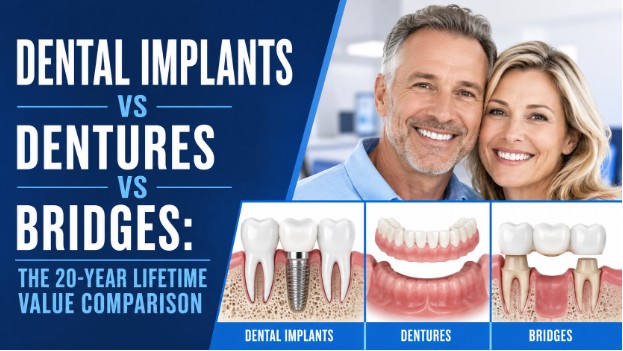 Dental Implants Vs Dentures Vs Bridges: The 20 Year Lifetime Value Matrix