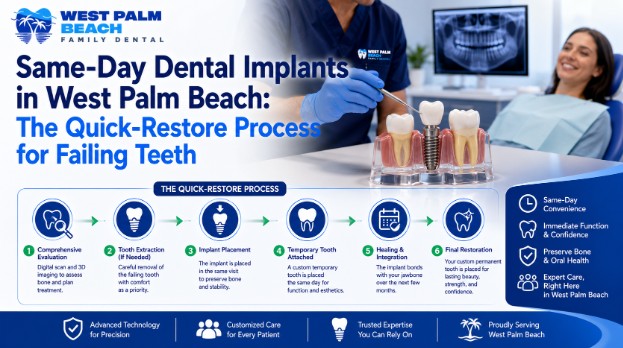 Same-Day Dental Implants in West Palm Beach: The Quick-Restore Process for Failing Teeth
